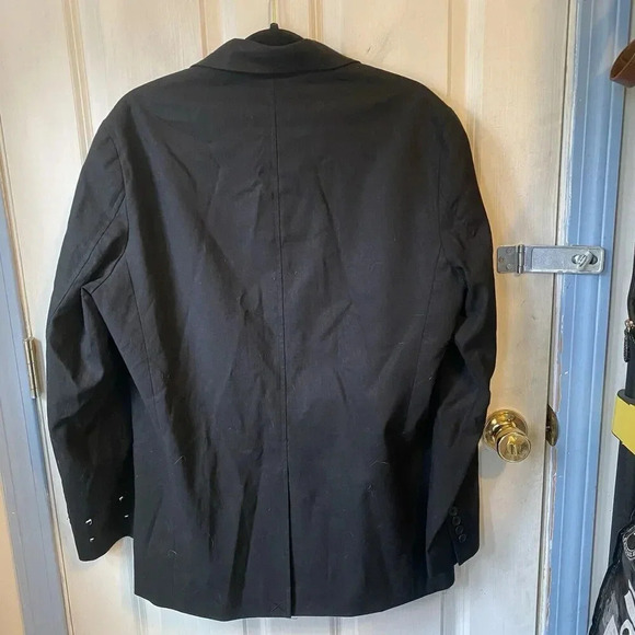 Linea Dome Mens S Black 2-Button Blazer Jacket 3 Pocket Linen Cotton Blend Light - Picture 6 of 8